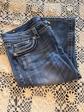 Miss Me Women's Cropped- Faded Blue